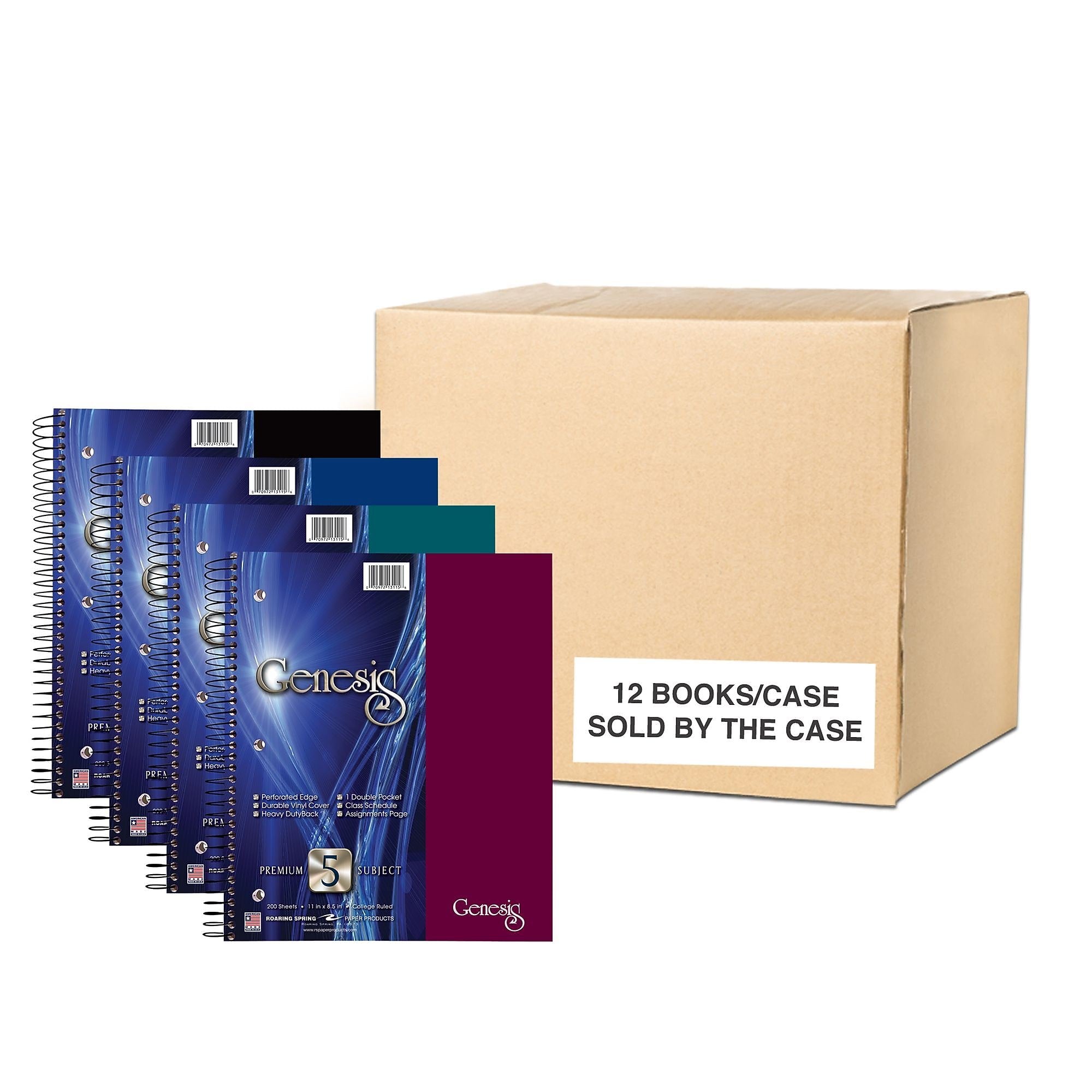 Roaring Spring Genesis Five Subject Notebook, 9" x 11", College Ruled, 200/Sheets (13115CS)