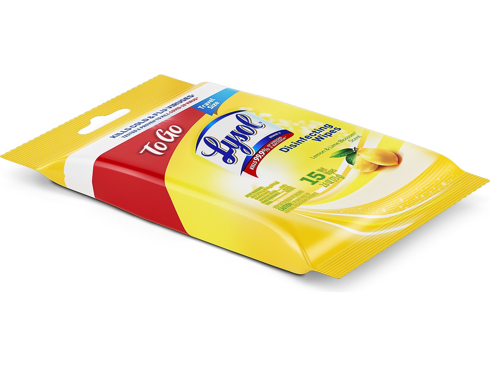 Lysol Disinfecting Wipes, Lemon & Lime Blossom Scent, 15 Wipes/Pack, 24 Packs/Carton (19200-99799)