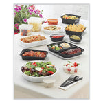 Pactiv Evergreen Newspring VERSAtainer Microwavable Containers, 3-Compartment, 39 oz, Black/Clear, Plastic, 150/Carton