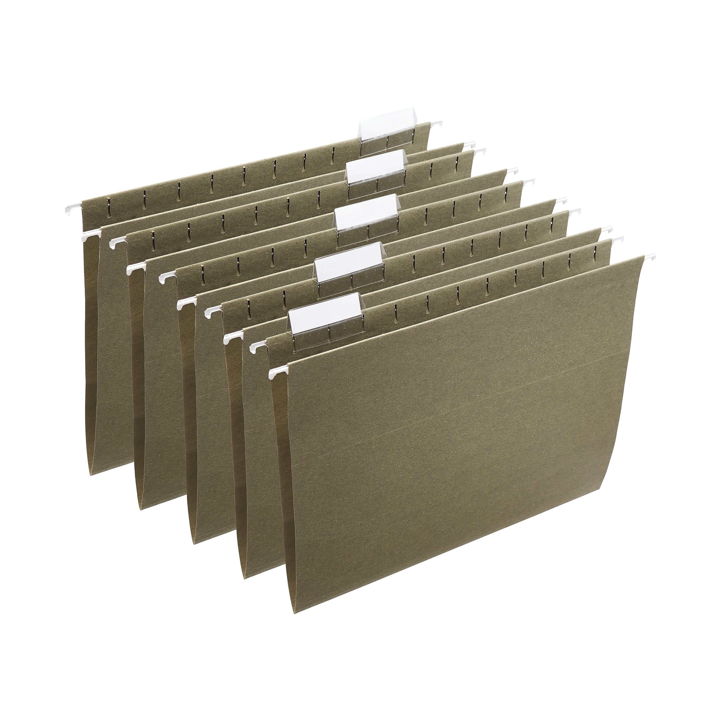 Staples® Hanging File Folders, 5-Tab, Letter Size, Standard Green, 250/Carton (ST116764CT)