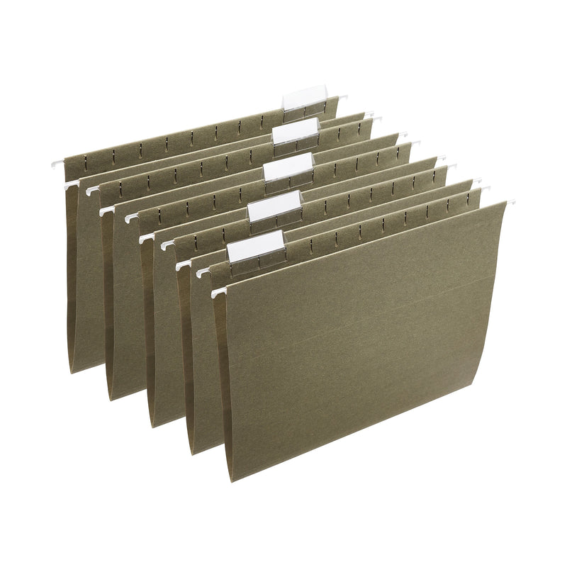 Staples® Hanging File Folders, 5-Tab, Letter Size, Standard Green, 250/Carton (ST116764CT)
