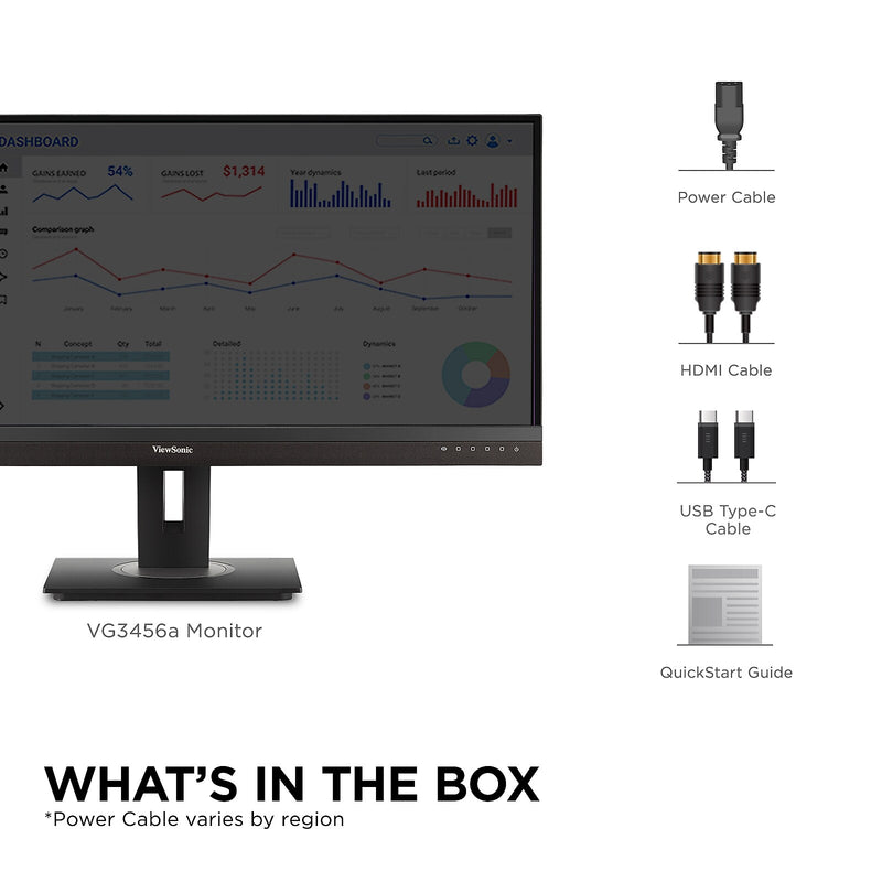 ViewSonic 34" 100Hz LCD Monitor, Black (VG3456A)