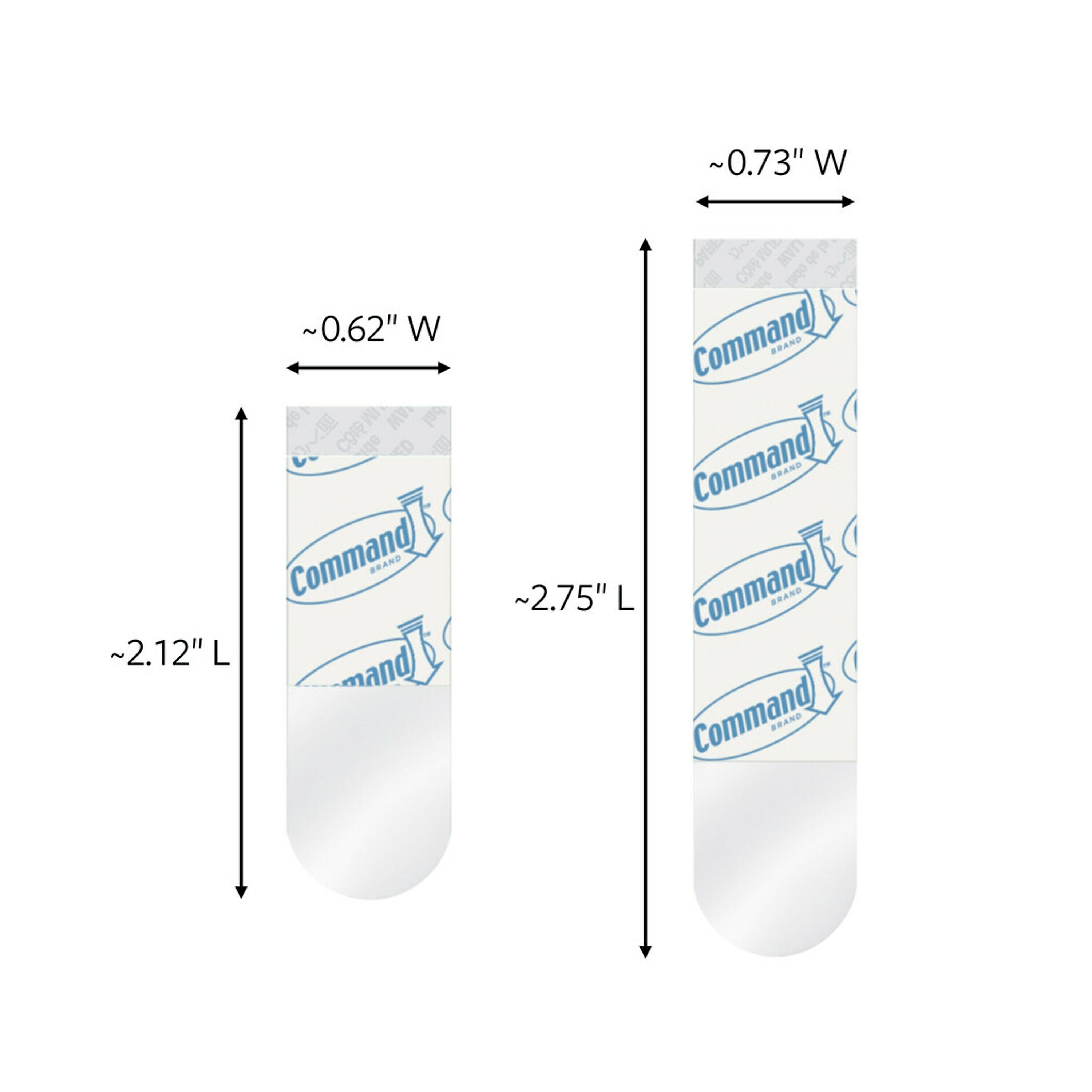 Command Assorted Hanging Strip, Transparent, 16/Pack (17200CLR-16ESF)