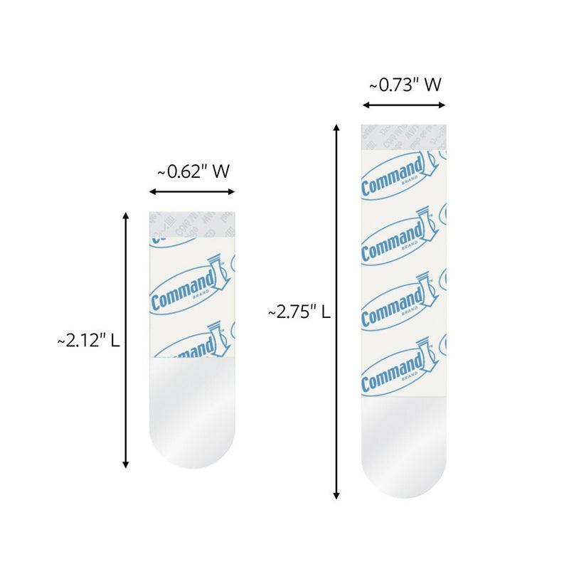 Command Assorted Hanging Strip, Transparent, 16/Pack (17200CLR-16ESF)