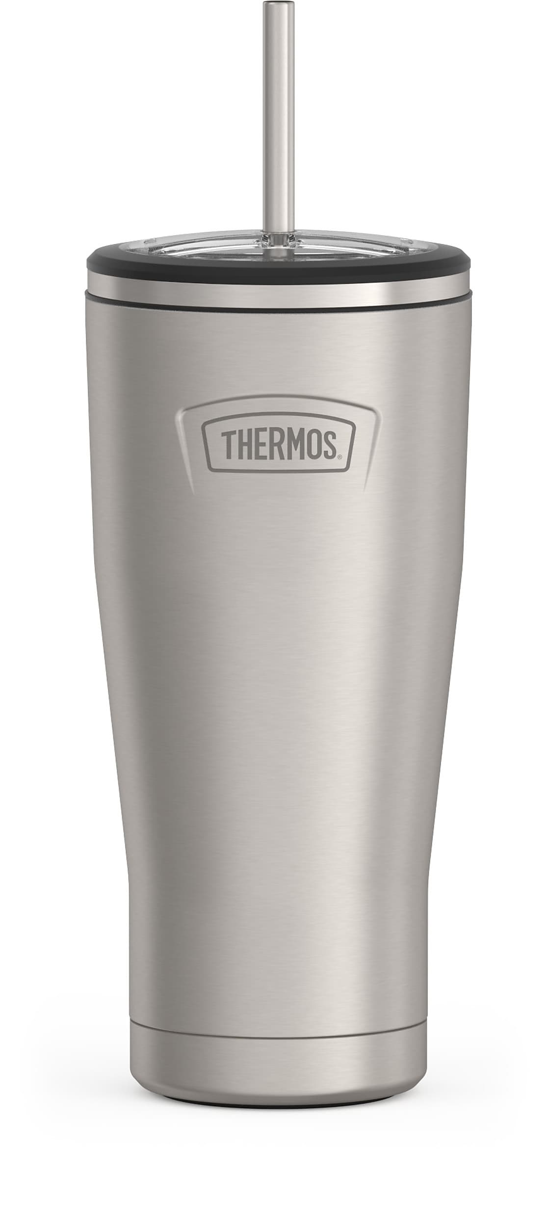Thermos Icon Stainless Steel Vacuum Insulated Cold Tumbler with Straw, 24 oz., Matte Stainless (EAIS1112MS4)