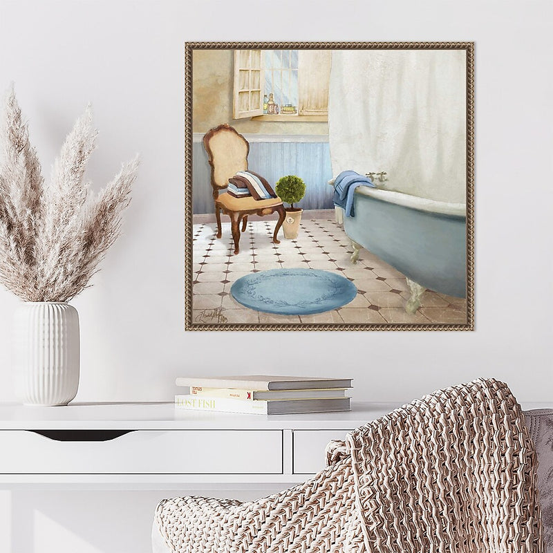 Amanti Art Sundance Bath I by Elizabeth Medley Framed Canvas Wall Art Print, 22" x 22" (A42678299387)