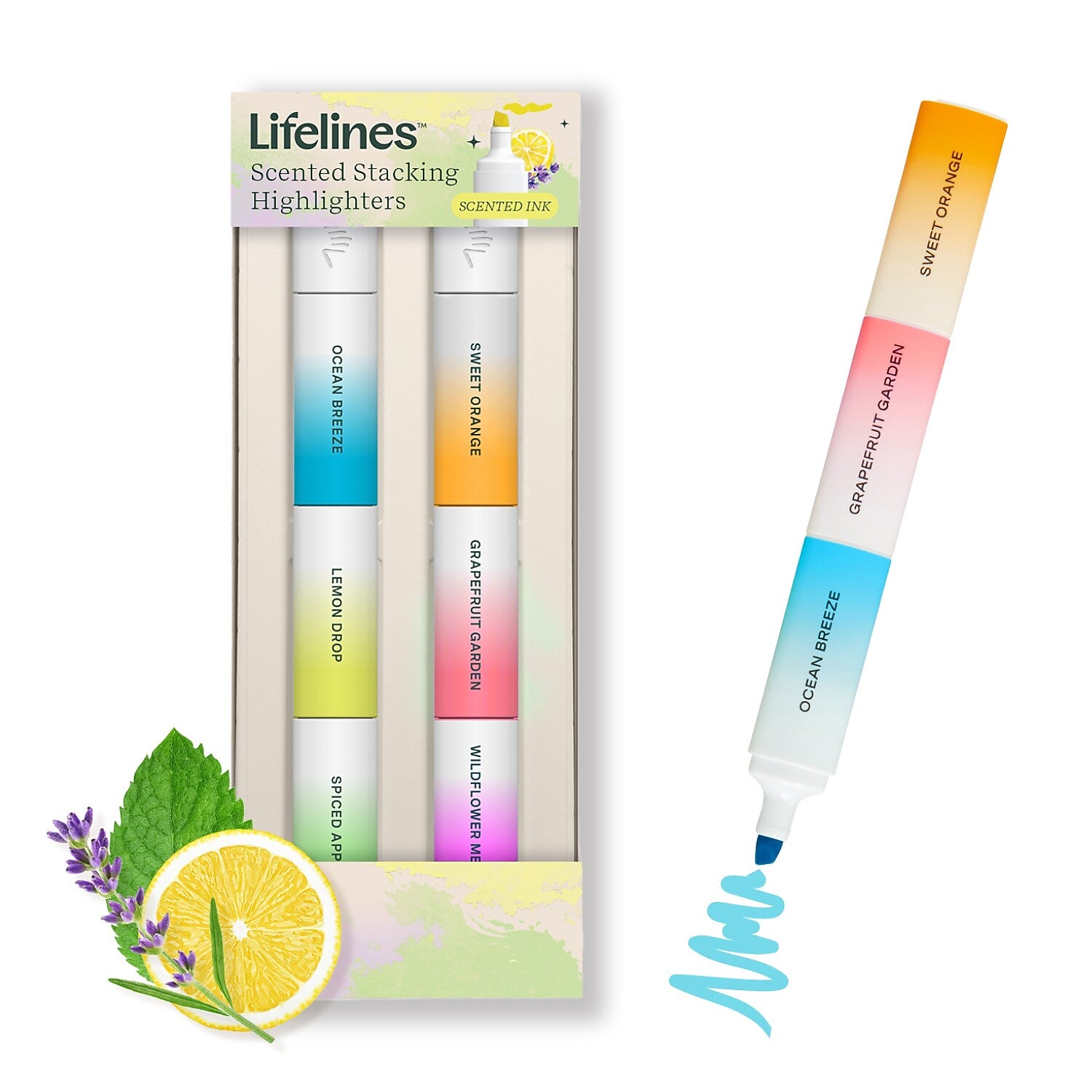 Lifelines Assorted Highlighters, Chisel Tip, Multicolor, 2/Pack (11-2509)