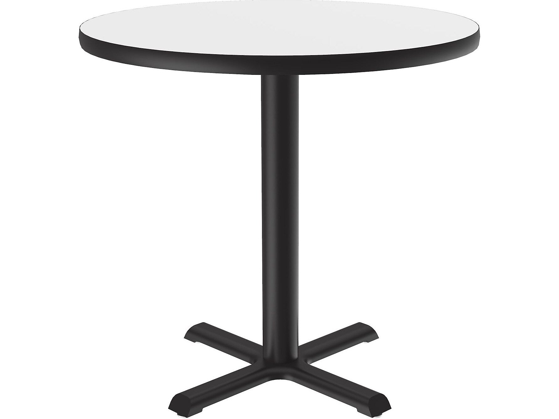 Correll 48" Round Dry-Erase Markerboard Cafe Table, Frosty White/Black (BXT48DER-80)