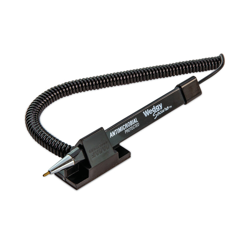 CONTROLTEK® Wedgy Secure Ballpoint Counter Pen, Fine 0.5 mm, Black Ink, Black
