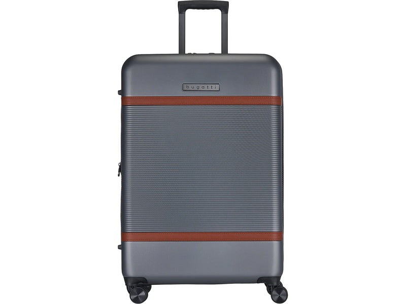 Bugatti Wellington 30" Hardside Suitcase, 8-Wheeled Spinner, TSA Checkpoint Friendly, Silver (HLG5128-Pewter)