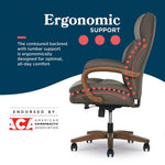 La-Z-Boy Colston Ergonomic Vegan Leather Swivel Executive Chair, Mocha Brown (60120-MBRN)