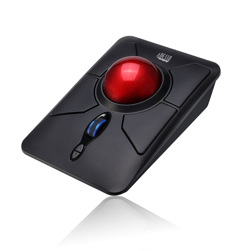 Adesso iMouse T50 Wireless Ergonomic Ambidextrous Optical Mouse, Red/Black