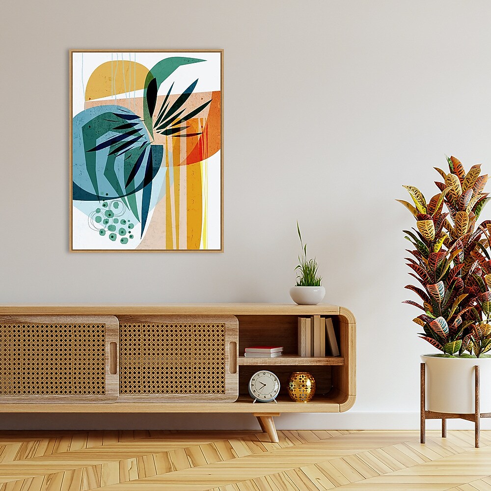 Amanti Art Summer Tropics by Ishita Banerjee Framed Canvas Wall Art Print, 32" x 42" (A42677747808)