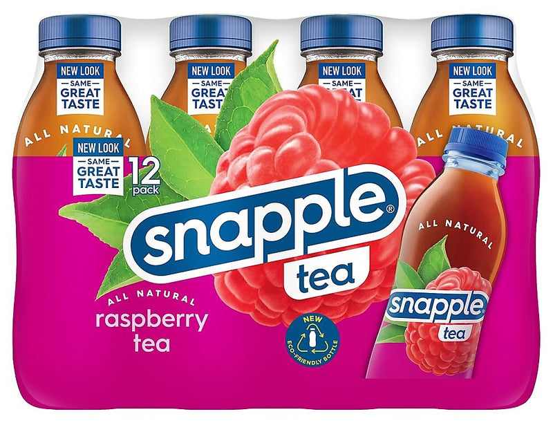 Snapple Raspberry Herbal Tea Bottles, 16 oz., 12/Pack (CAD00373)