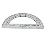 Charles Leonard 180-Degree Protractor, 6", Clear, 12/Pack, 3 Packs/Bundle (CHL77106IP-3)