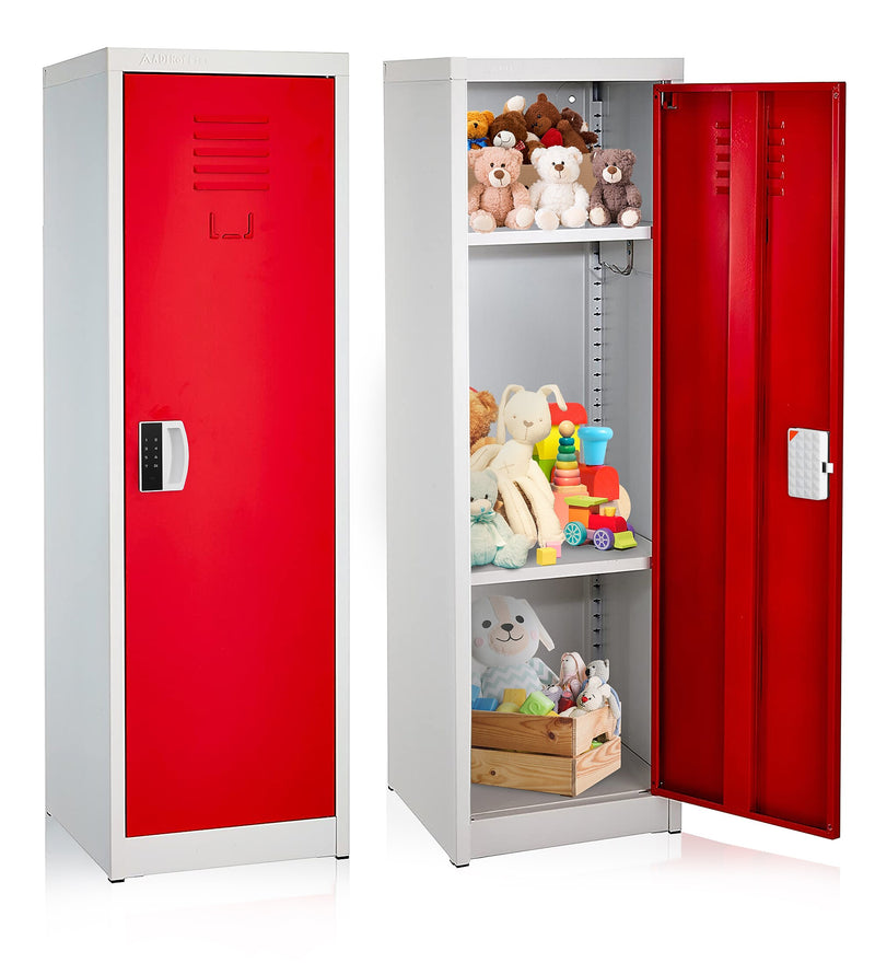 AdirOffice 48"H Single Tier Red Storage Locker (ADI629-01-RED-DL)