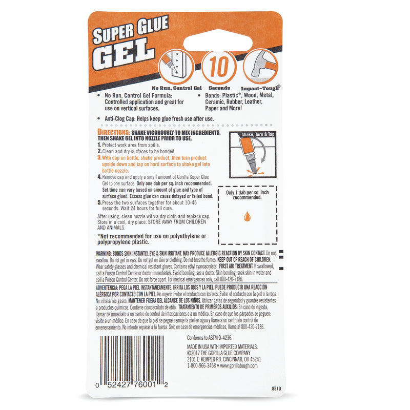 GLUE,SUPR GEL,15G,4CT,CLR
