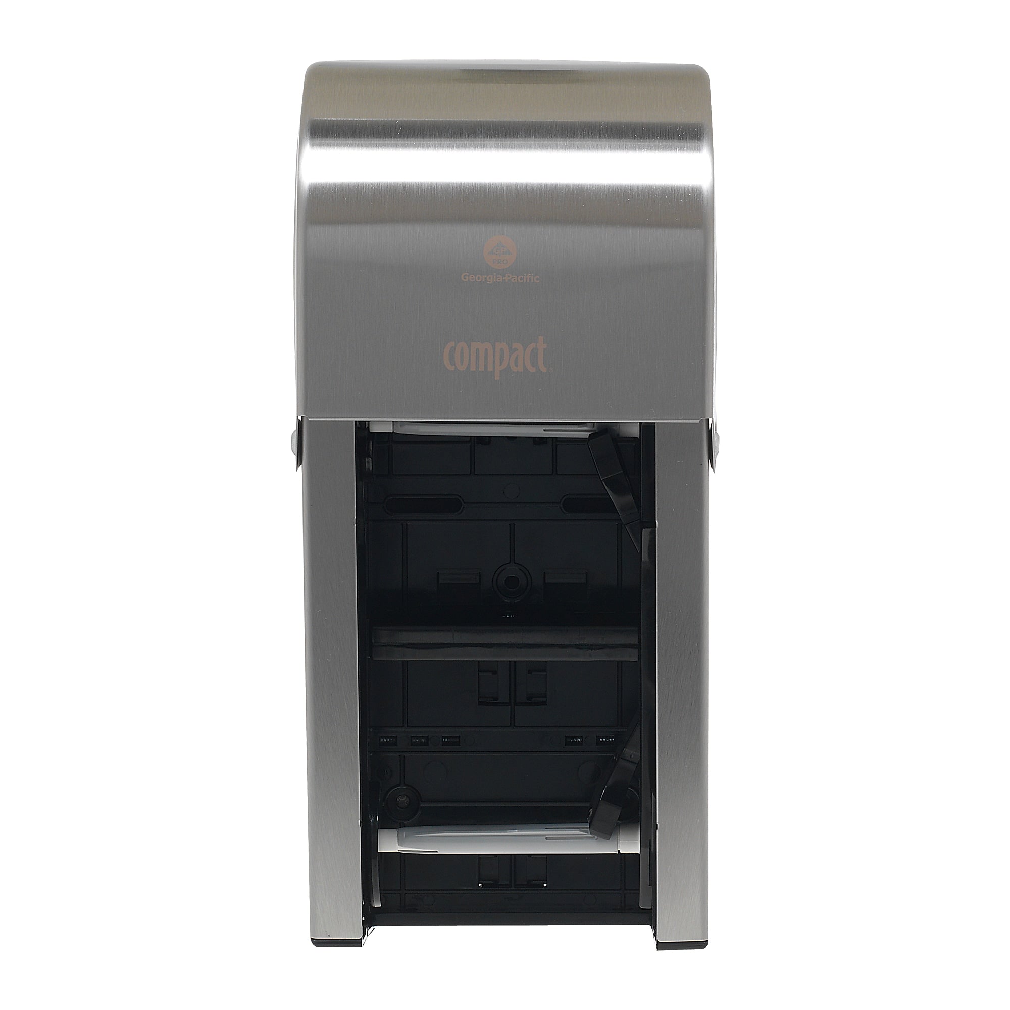 Compact 2-Roll Vertical Coreless Toilet Paper Dispenser by GP PRO, Stainless (56782)