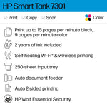 HP Smart Tank 7301 Wireless All-in-One Color Ink Tank Printer Scanner Copier, 2 years ink included (28B70A)