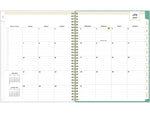 2024-2025 Blue Sky Day Designer Palms 8.5" x 11" Academic Weekly & Monthly Planner, Plastic Cover, White/Green (137891-A25)