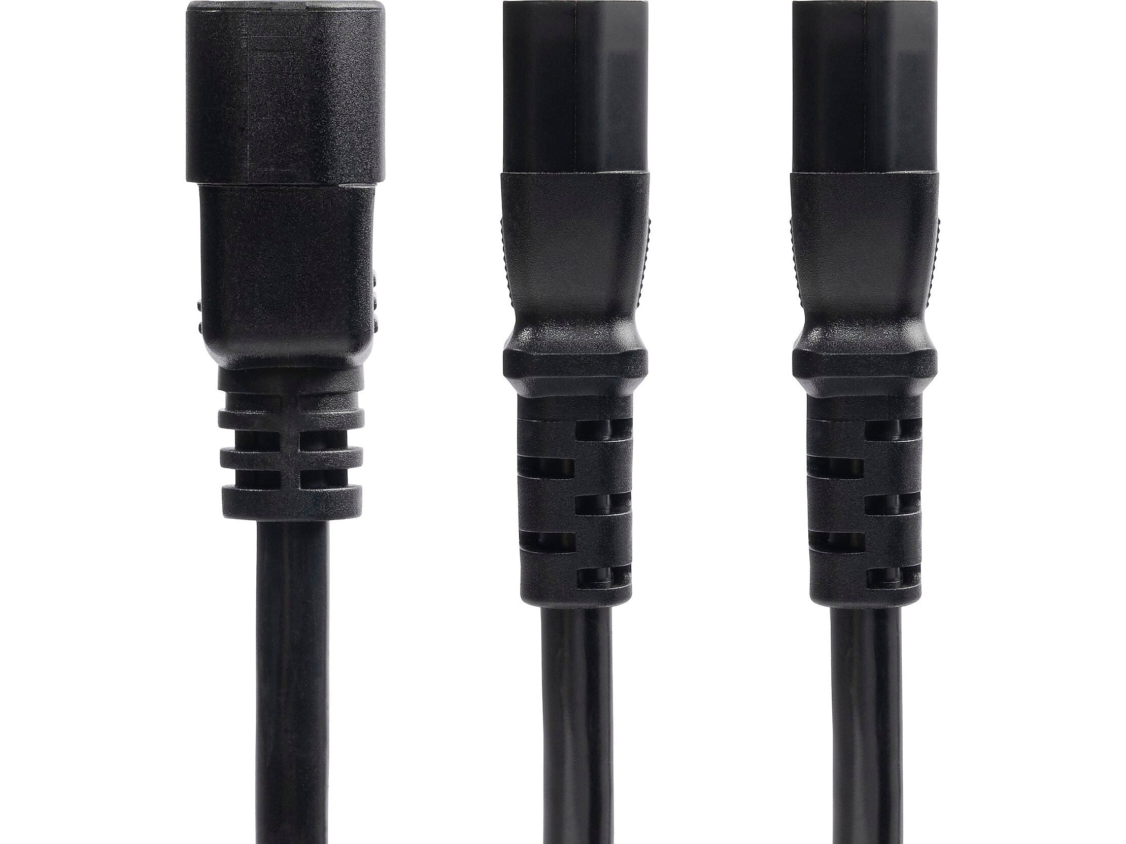 StarTech 6' C14 to C13/C13 Power Cable, Male to Female/Female, Black (8723-8600-POWER-CORD)