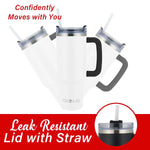 Brentwood Geojug Stainless Steel Double Walled Tumbler Cup, 40 oz., Cream (CMB-1200CRM)