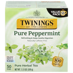 Twinings Decaf Pure Peppermint Herbal Tea Bags, 3.53 oz., 50/Box (TNA53650)