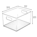 iDESIGN Small Stackable Plastic Storage Bin, 6.25" x 10.5"x 8", Clear, 2/Pack (29204M2)