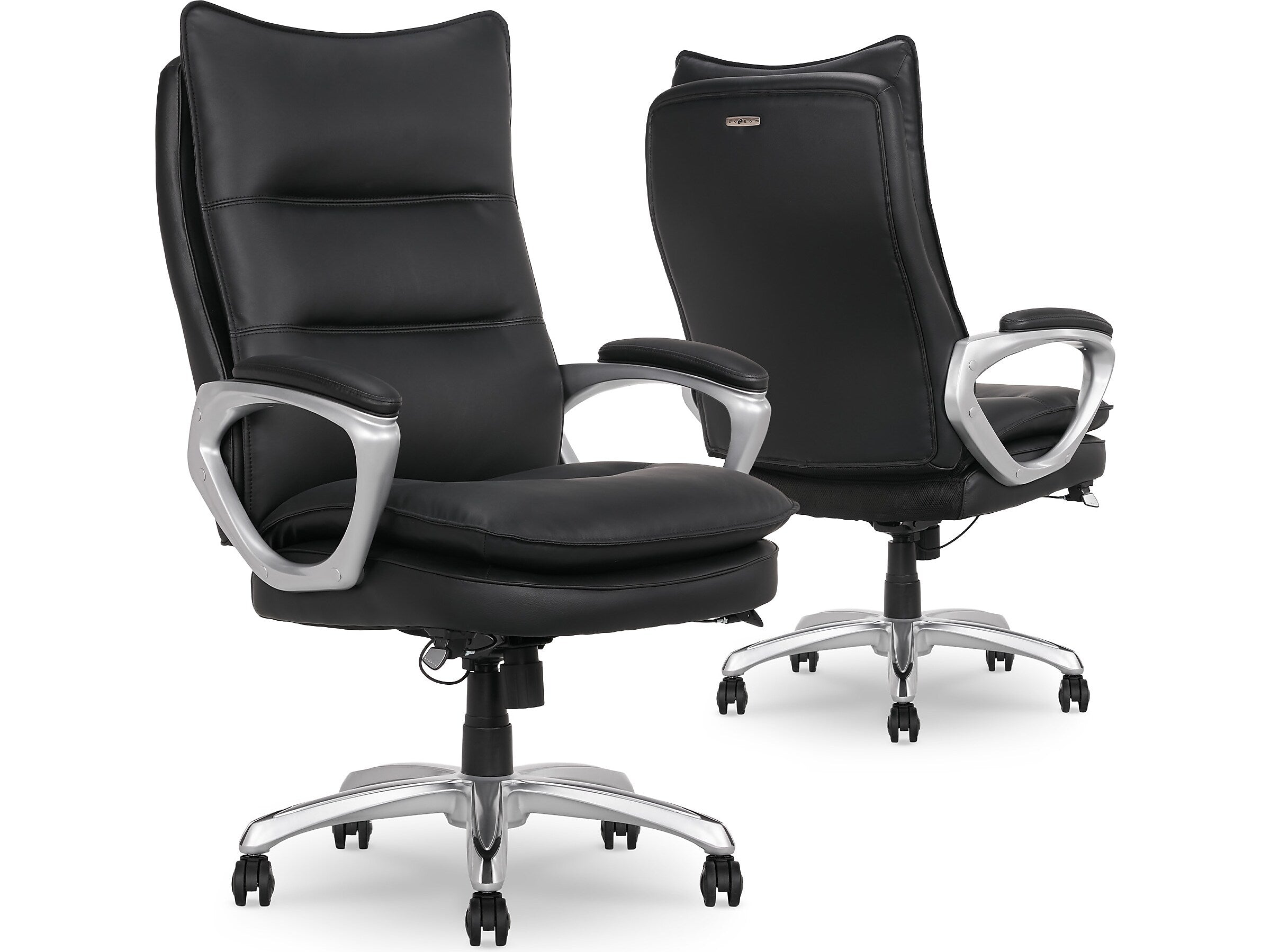 La-Z-Boy Jenkins Ergonomic Bonded Leather Executive Big & Tall Chair, 400 lb. Capacity, Black (60075-BLK)