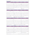 2026 AT-A-GLANCE 24" x 36" Yearly Wall Calendar, White/Purple (PM12-28-26)
