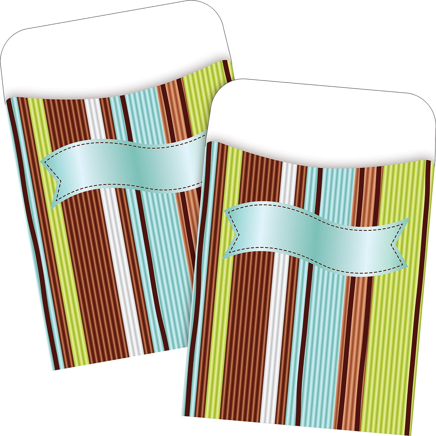 Barker Creek Ribbon by the Yard Library Pockets, 5.125" x 3.5", 60/Set (BC3835)