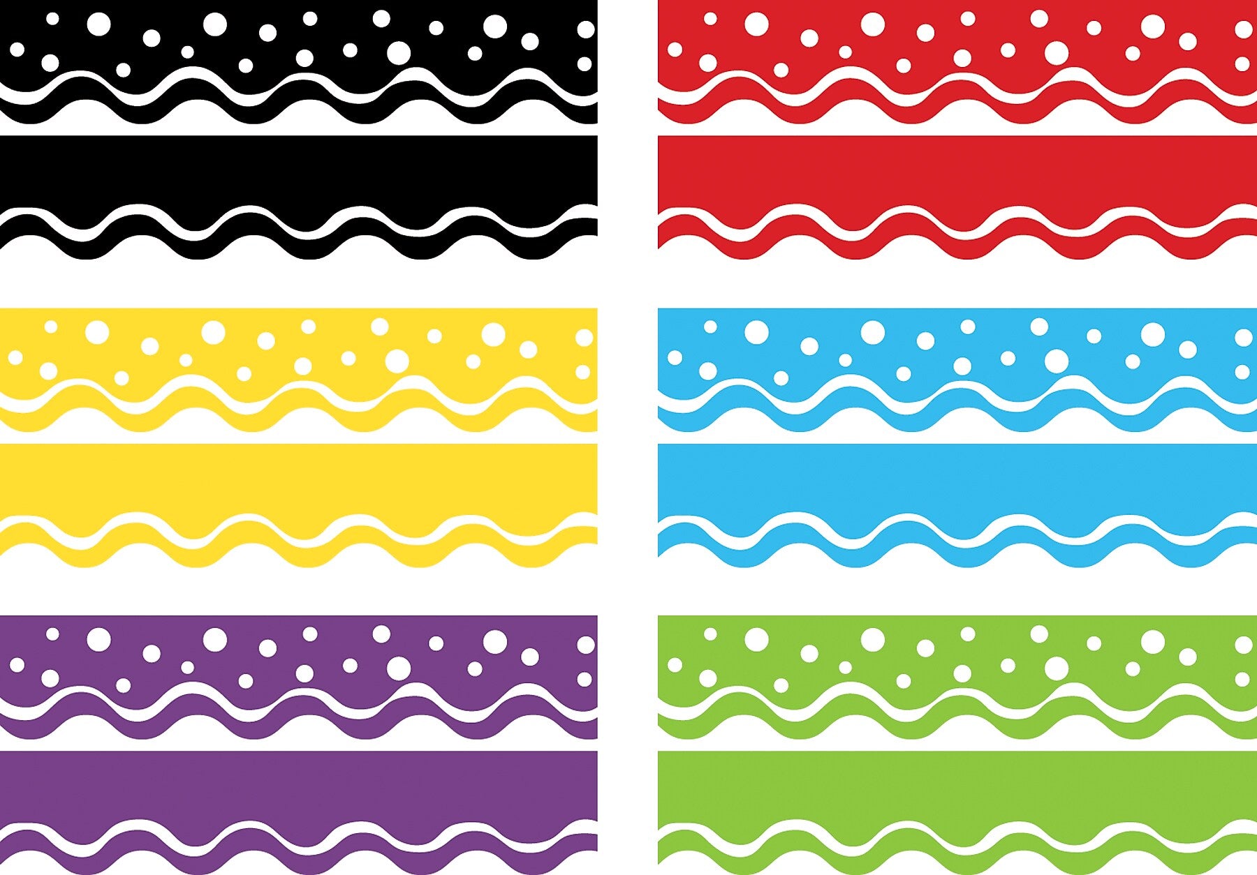 Barker Creek Double-Sided Scalloped Border Set, 36" x 2.25", Happy, 6 designs, 78/Set (BC947)