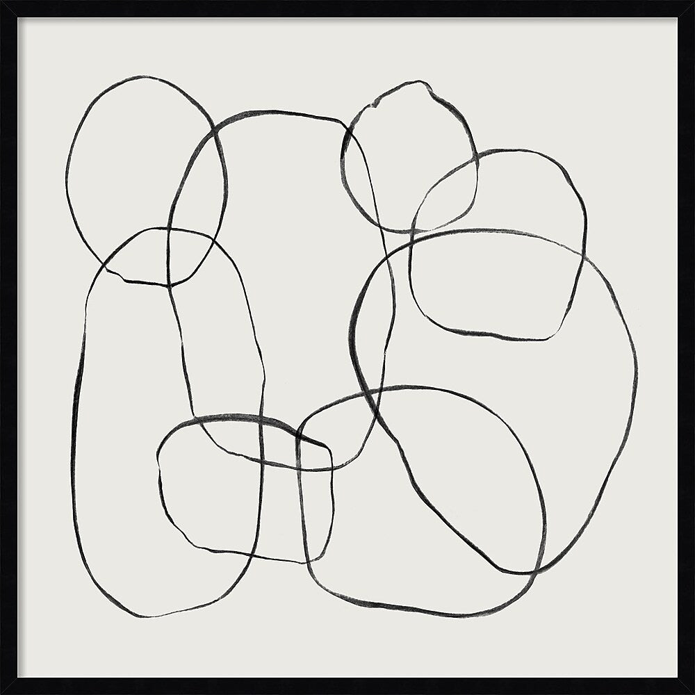 Amanti Art Dancing Circles by Teju Reval Wood Framed Wall Art Print, 33" x 33" (A42677159761)