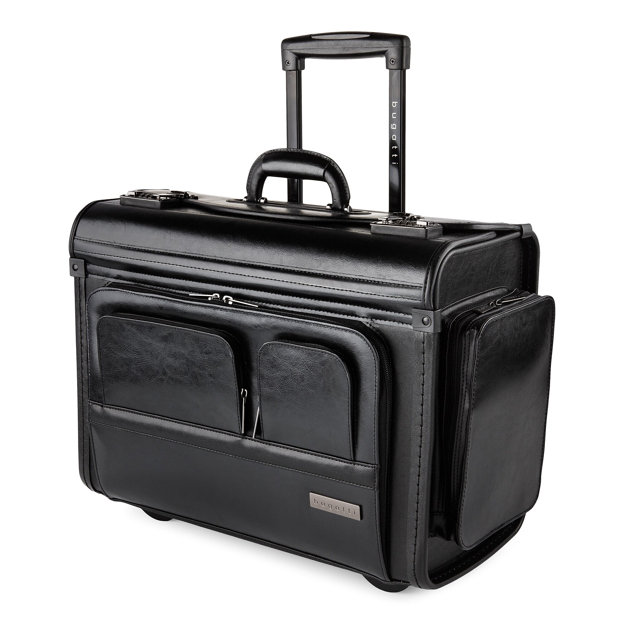 Bugatti Warren Briefcase, Laptop Compatible, Rolling, Black (BZCW307-Black)