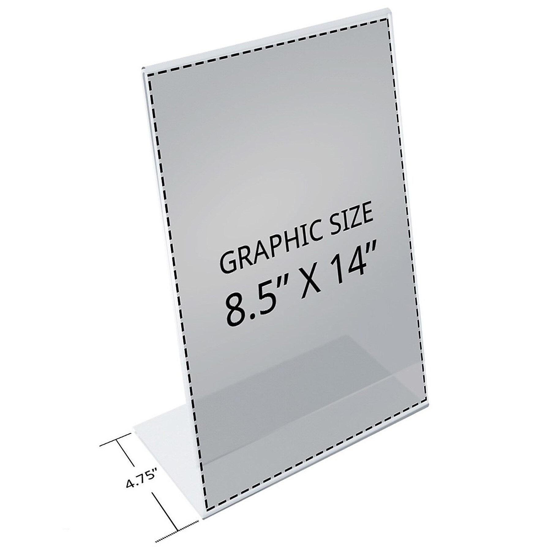 Azar Sign Holder, 8.5" x 14", Side Loading, Clear Acrylic, 10/Pack (112706-10PK)