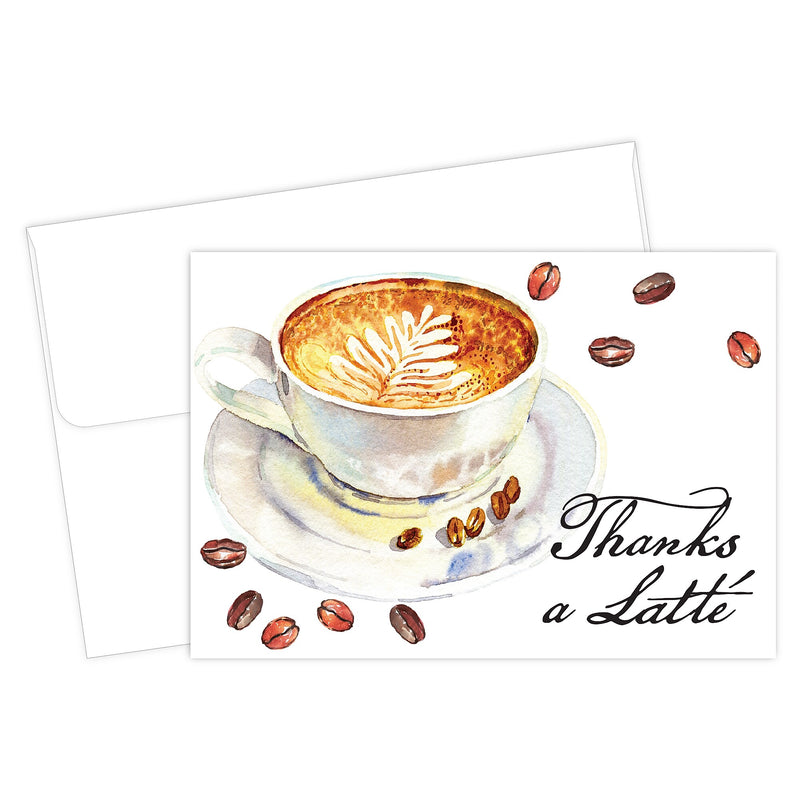 Great Papers Thanks a Latte General Use Thank You Notecard Kits, Multicolored, 24/Pack (2025022)