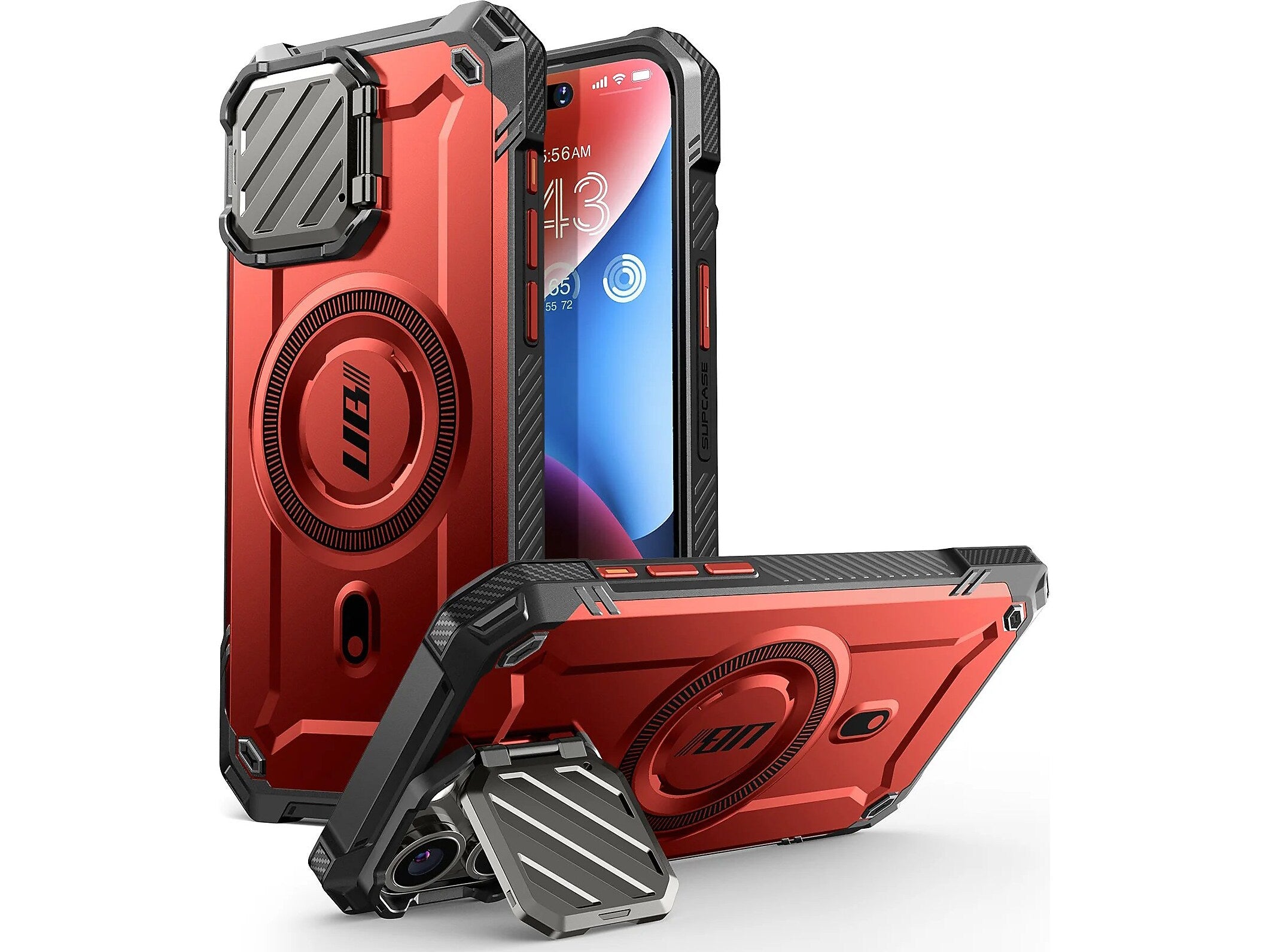 SUPCASE Unicorn Beetle MAG XT Rugged Case for iPhone 15 Pro, Shock-Absorbing, Metallic Red
