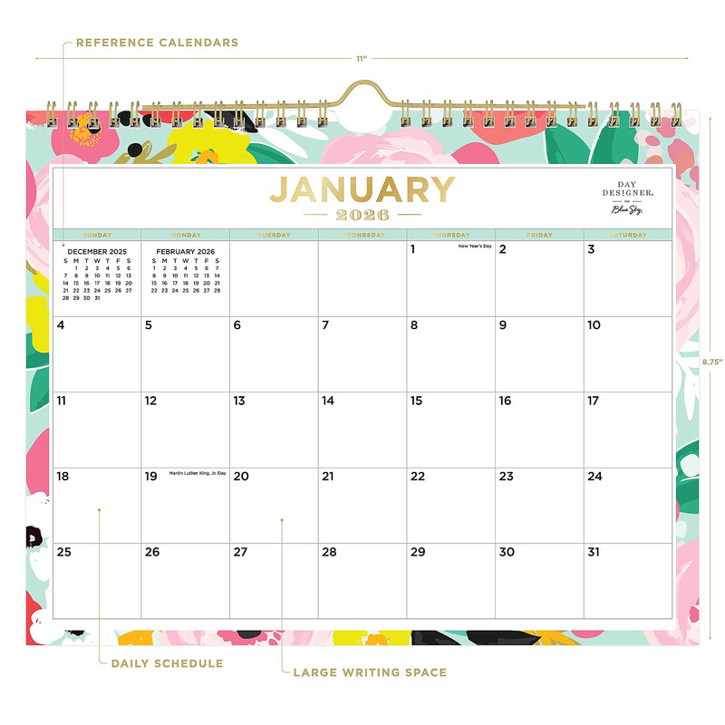 2026 Day Designer for Blue Sky Secret Garden 11" x 8.75" Monthly Desk Calendar (148632-26)