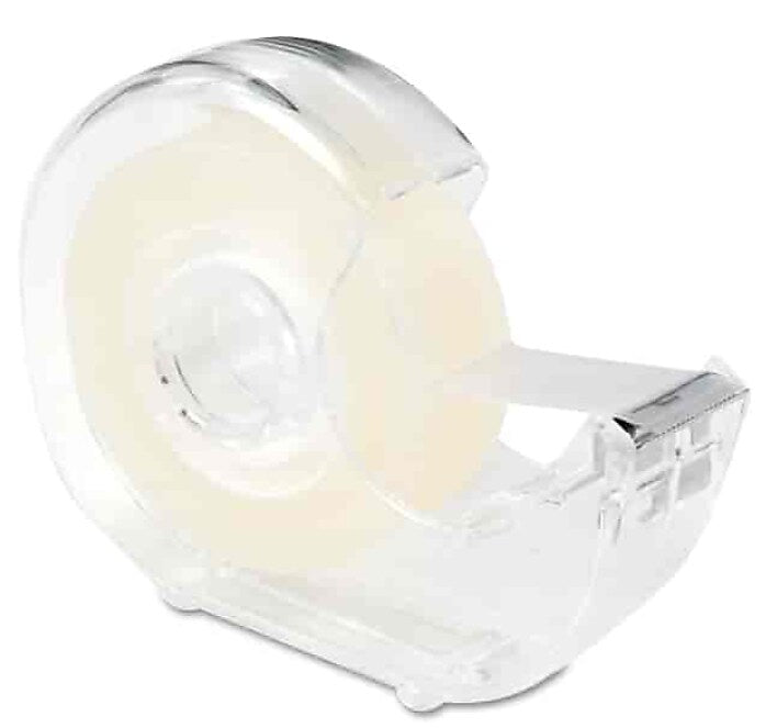 AbilityOne Matte Clear Tape With Dispenser, 0.75" x 36 yds., 1" Core, Clear (NSN5167575)