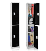 AdirOffice 72"H 2-Tier Black Storage Locker (ADI629-202-BLK-DL)