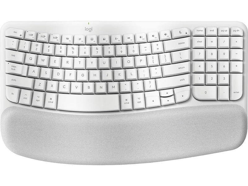 Logitech Wave Keys Wireless Ergonomic Keyboard, White (920-012402)