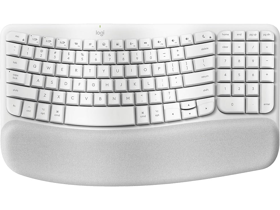 Logitech Wave Keys Wireless Ergonomic Keyboard, White (920-012402)