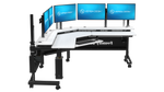 VersaDesk Foundry Bench 80"W Electric Corner Adjustable Standing Desk, White/Black (FBC8080-BW-APP)