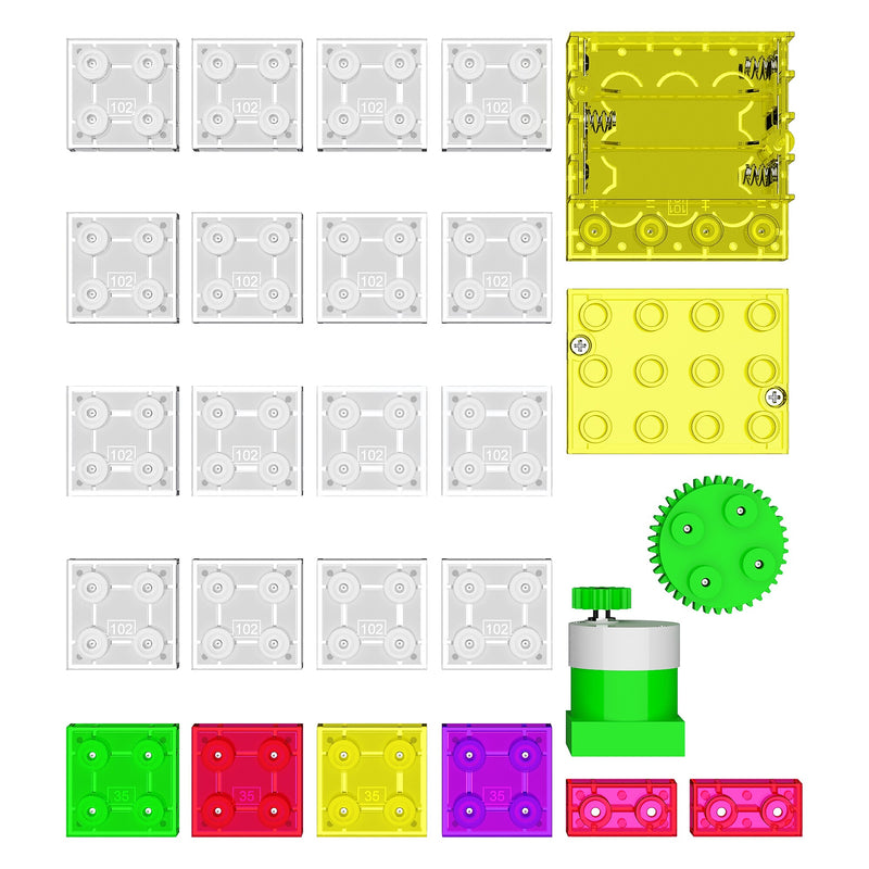 E-Blox Circuit Blox Single Student Set, Lights 'N Motion Geared Motor, 25 Pieces/Set (EBLCB1375SS)