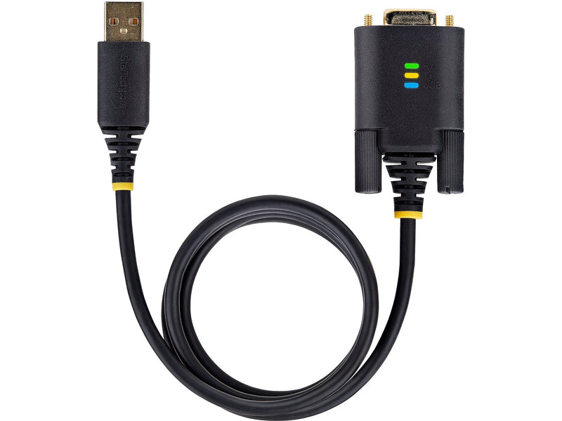 StarTech 10' USB-A to Null-Modem RS-232 Serial Adapter Cable, Male to Male, Black, 'DI, COM Retention (1P10FFC-USB-SERIAL)