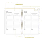 Planning Calendar DD Rugby Stripe Navy Frosted PP 5x8 RY26 Daily/Mthly Safety Wirebound -