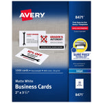 Avery Microperforated Business Cards, 2" x 3 1/2", Matte White, 1000 Per Pack (8471)