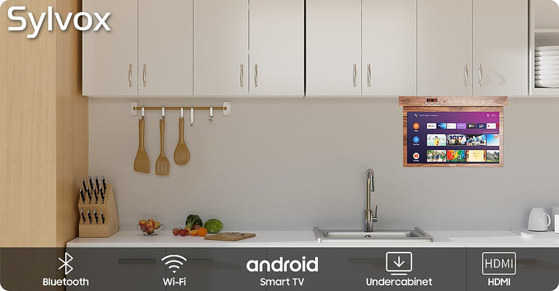 Sylvox Under Cabinet Kitchen TV 15.6" Google LED TV (KT16A0KHGA-W)