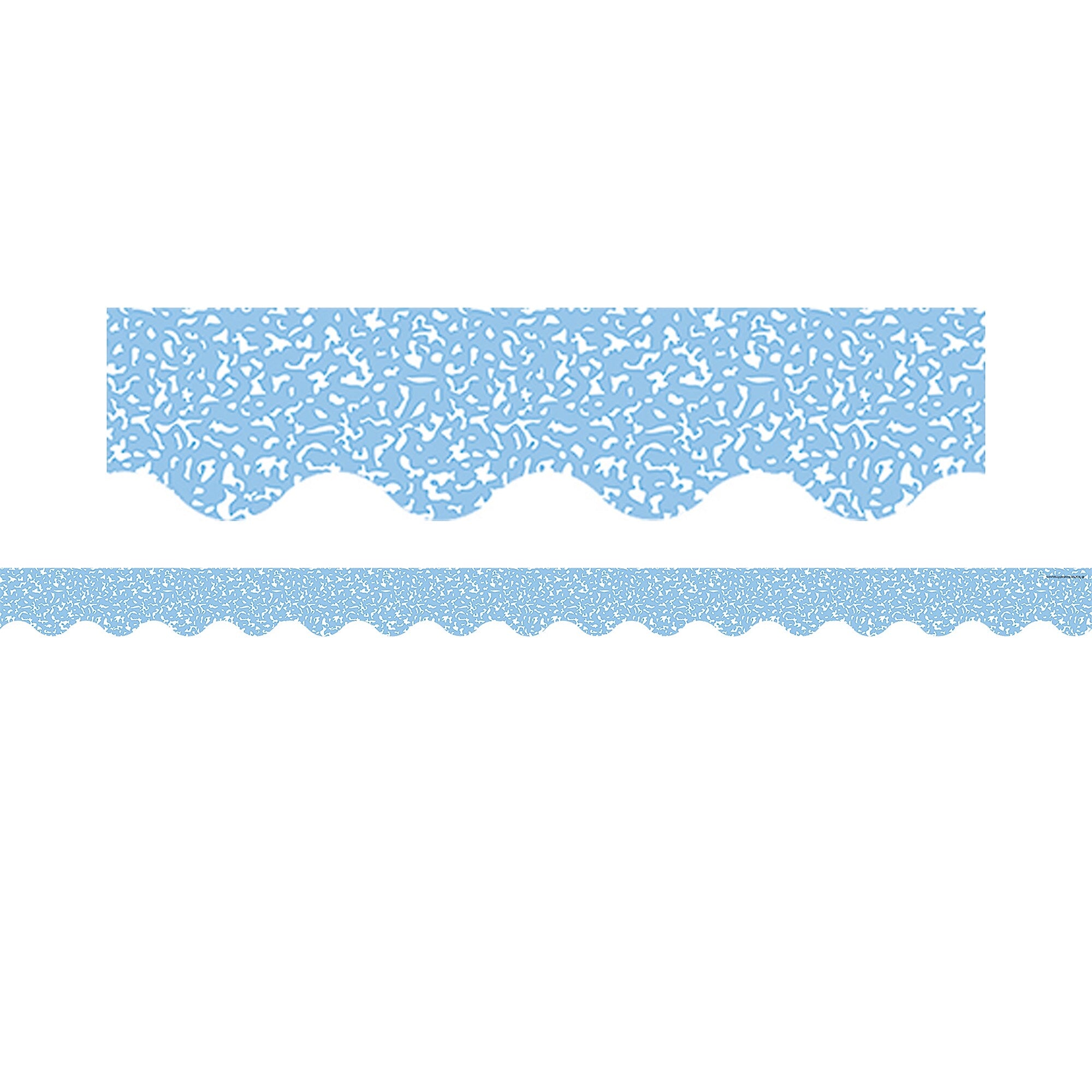 Teacher Created Resources Border Trim, 2.19" x 2.92', Composition Blue Scalloped, 12/Pack, 6 Packs/Bundle (TCR9313-6)