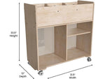 Flash Furniture Bright Beginnings Mobile 6-Section Storage Cart, 33.5"H x 31.5"W x 13"D, Brown (MK-KE24268-GG)